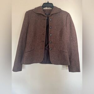 Chaps Women's Brown Herringbone Button Jacket